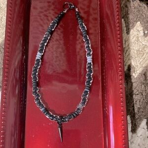 Glass choker and charm